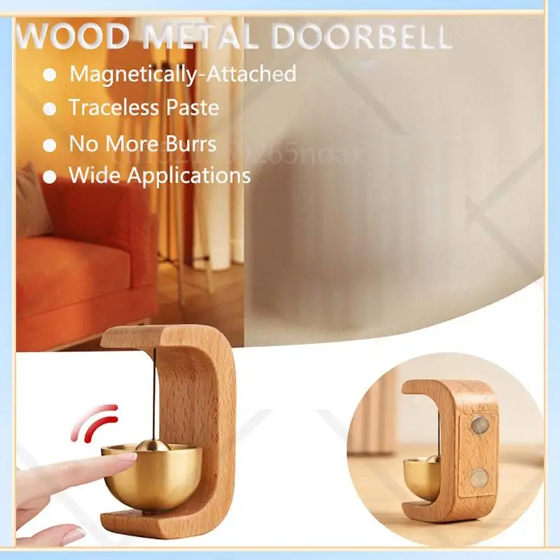 

-SPOR Wooden Doorbell Bell Wind Chimes Wireless Doorbell For Home Entrance Door Bell Aesthetic Room Wall Decor-A, 3PCS