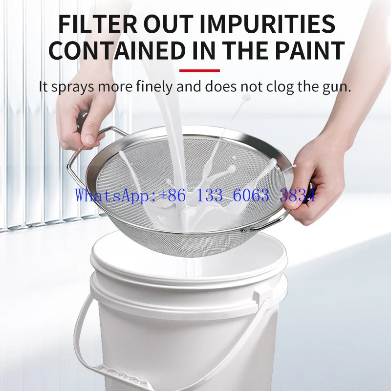 2Pcs 29cm Stainless Steel Paint Strainer, Double Handle Paint Filter Screen for Paint Bucket, Airless Sprayer Accessories