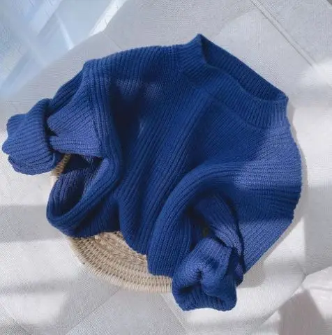 Children's Solidcolor Sweater Bottoming Shirt with Autumn and Winter Thickened Warm Girls' Knitted Sweater Candy-colored New Top