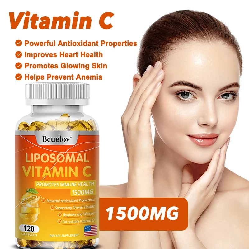 Vitamin C Capsules - Powerful Antioxidant Support Improves Cellular Health Promotes Collagen Production Promotes Skin Radiance