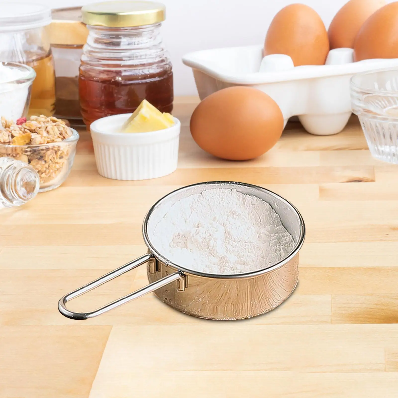 Mini Flour Sifter 40 Fine Mesh Strainer กระชอนอาหารสําหรับแป้งน้ําตาล