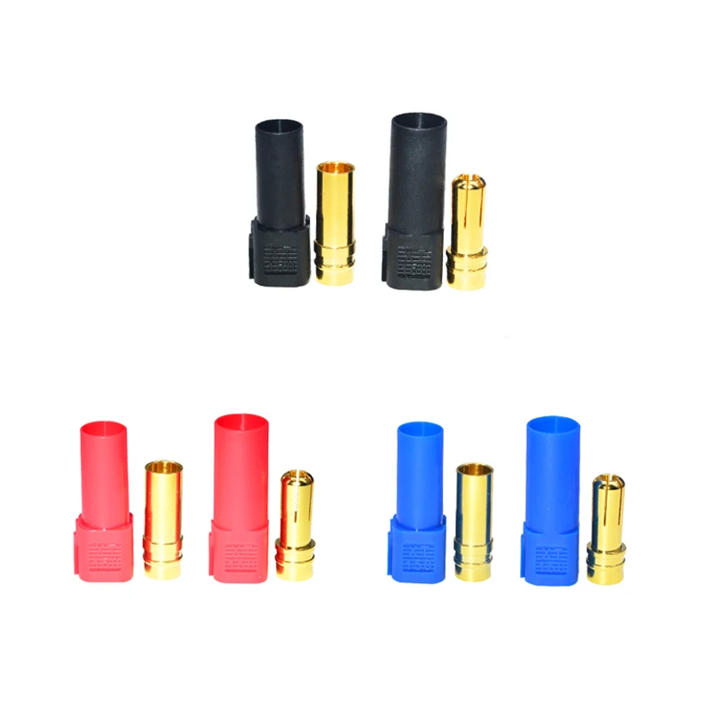 5Pairs Brass Gold Plated XT150 Male Female Plug DC 500V 60A 6mm Banana Head Connector with Protection Shell for Drone RC Models