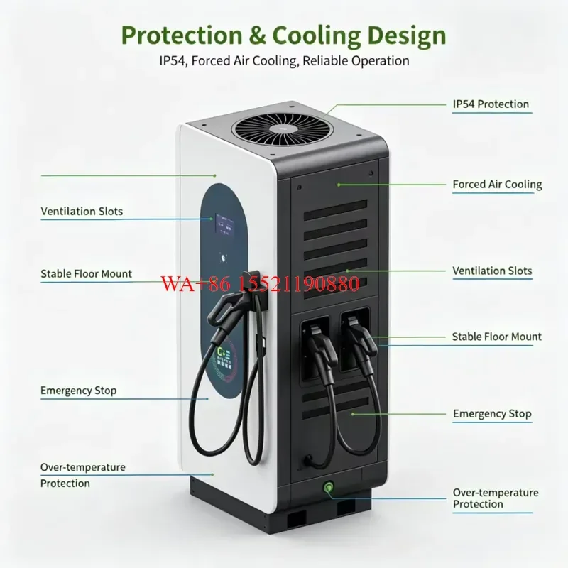 WMWMNU 480KW Integrated DC Fast EV Charging Station Floor Mounted Charger GBT CCS1 CCS2 IP54 4G Ethernet for Commercial Fleet