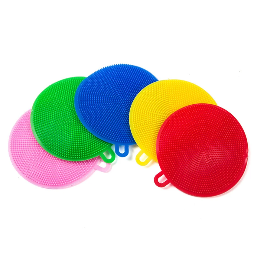 Silicone Dish Washing Kitchen Accessories Brush Bowl Pot Pan Wash Cleaning Brushes Cooking Tool Cleaner Sponges Scouring