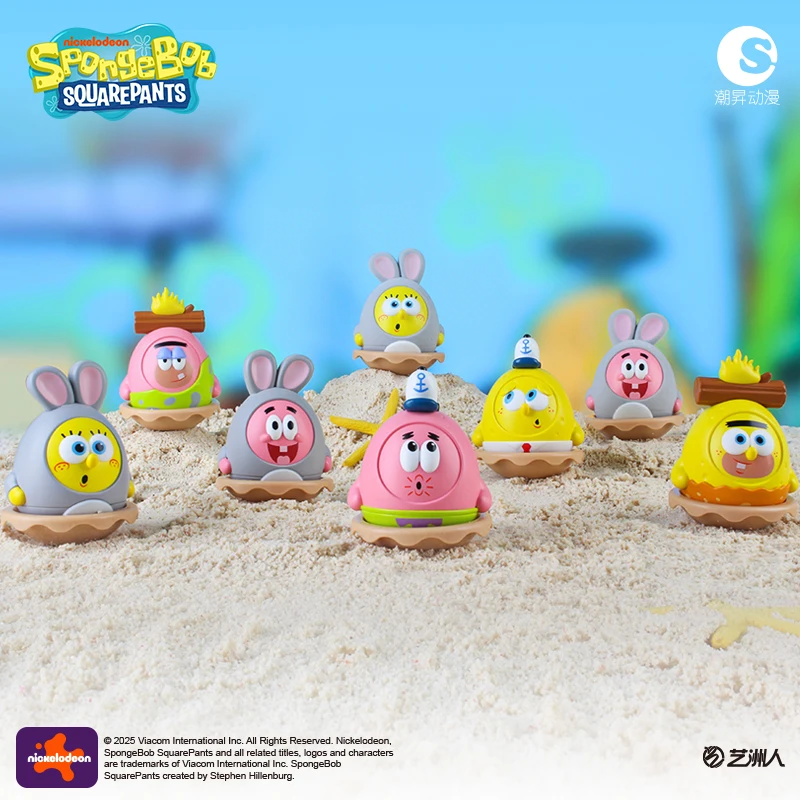 6 pçs bob esponja calças quadradas patrick estrela série figura de ação caixa cega cosplay anime boneca brinquedos kawaii desktop ornamento presente natal
