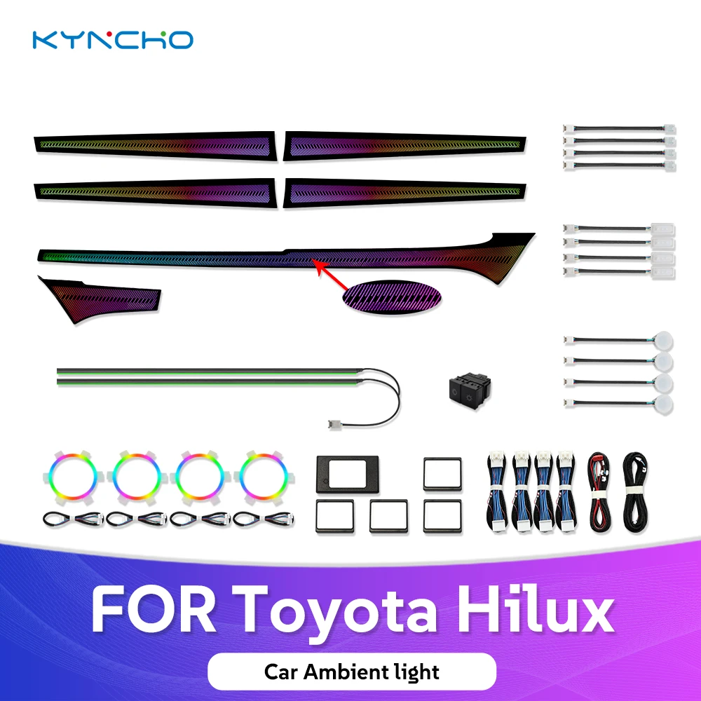 For Toyota Hilux Symphony LED Music Car Ambient Light Color Changing Interior Lighting for LHD RHD Automotive Ambient Lighting