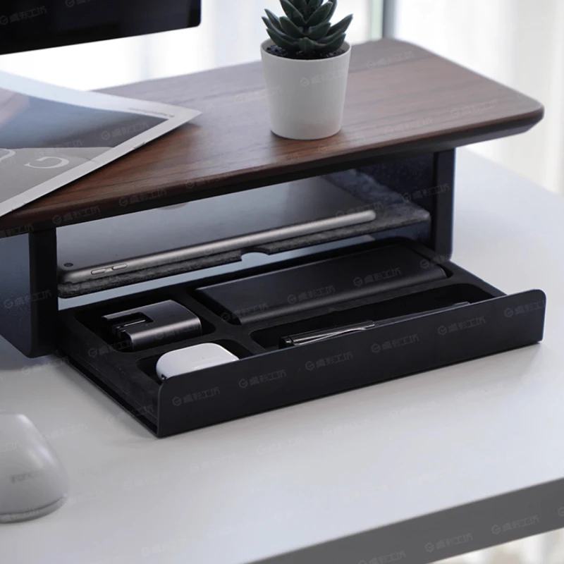 Support de moniteur, tiroirs de rangement, organisateur de bureau, étagère de rangement pour ordinateur, accessoire de bureau ergonomique pour la configuration du bureau à domicile