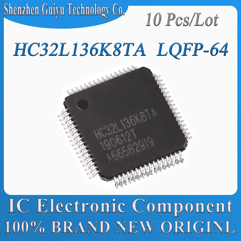 10Pcs/Lot HC32L136K8TA HC32L136K8 HC32L136 HC32L LQFP64 IC Chip