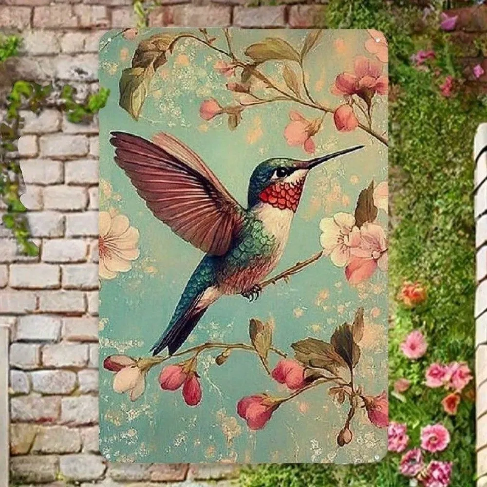 

Retro Hummingbird Metal Wall Art Sign - Perfect Art Deco Decor for Valentine's Day & Ramadan 2026