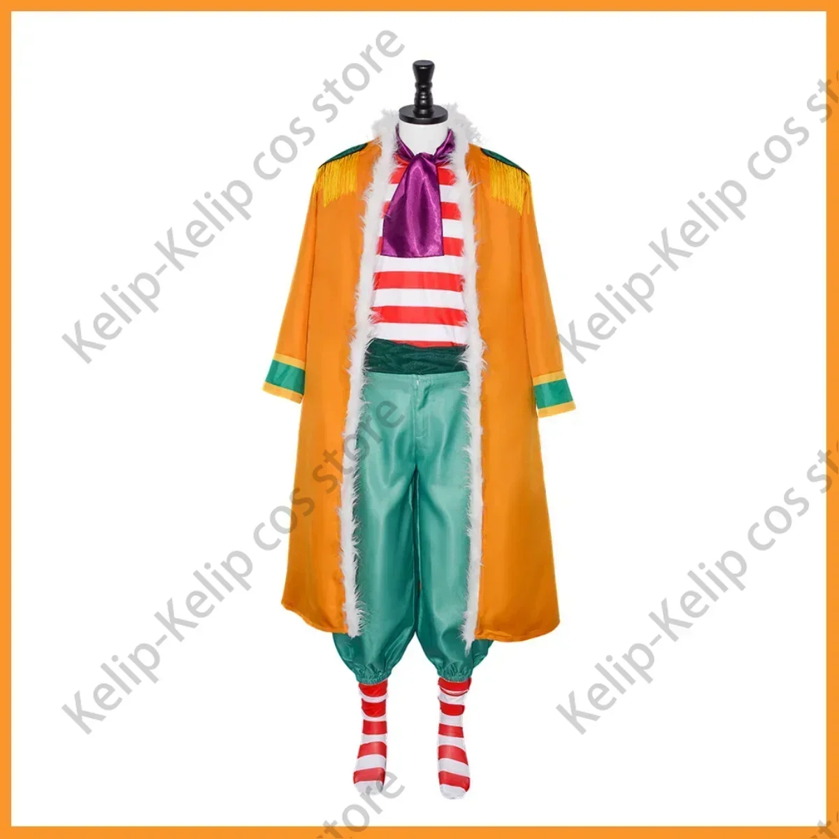 أنيمي باجي زي تنكري ، بارا نو مي تشوب-تشوب-تشوب قبعة باروكة فواكه ، عباءة صفراء ، تي شيرت شريطي ، أحذية ، بدلة عيد الميلاد للرجل البالغ