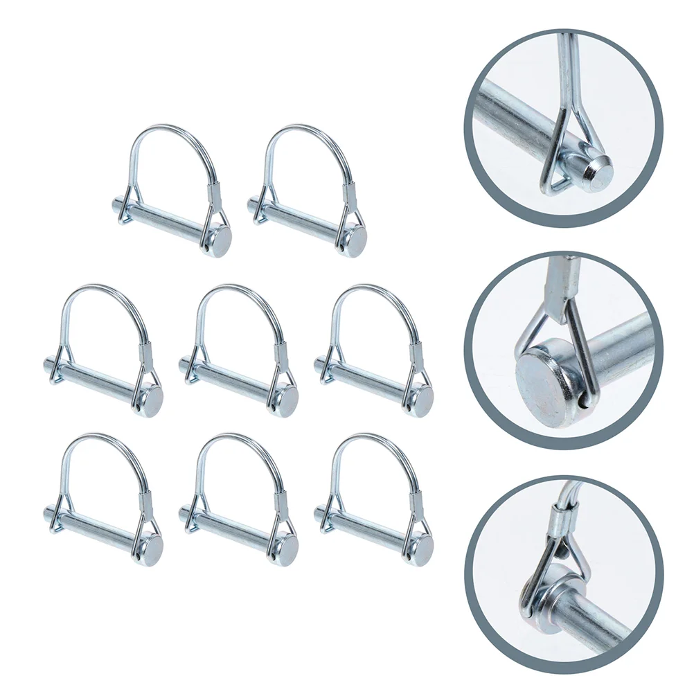 

8 Pcs The Tow Lock Pin Quick Release Locking Safety Coupler Connection Trailer Shaft Hitch for Lawn Silver Arch