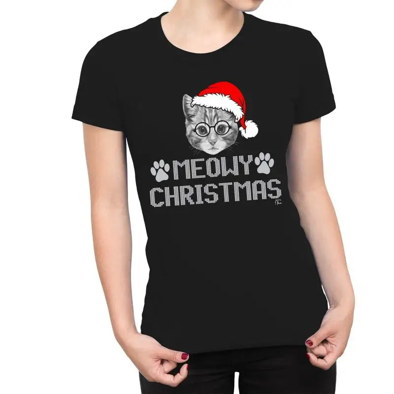 

1 футболка женская Meowy Christmas Cat