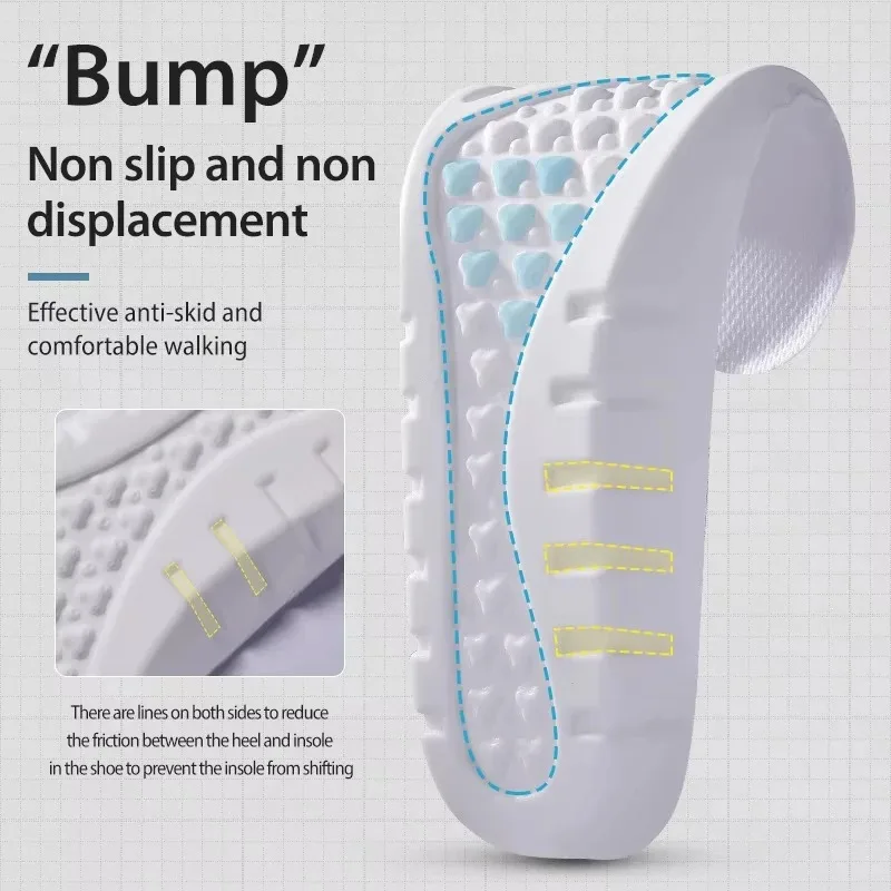 Unisex EVA Replacement Shoe Inserts White Breathable Shock Absorb Sports Foot Pads