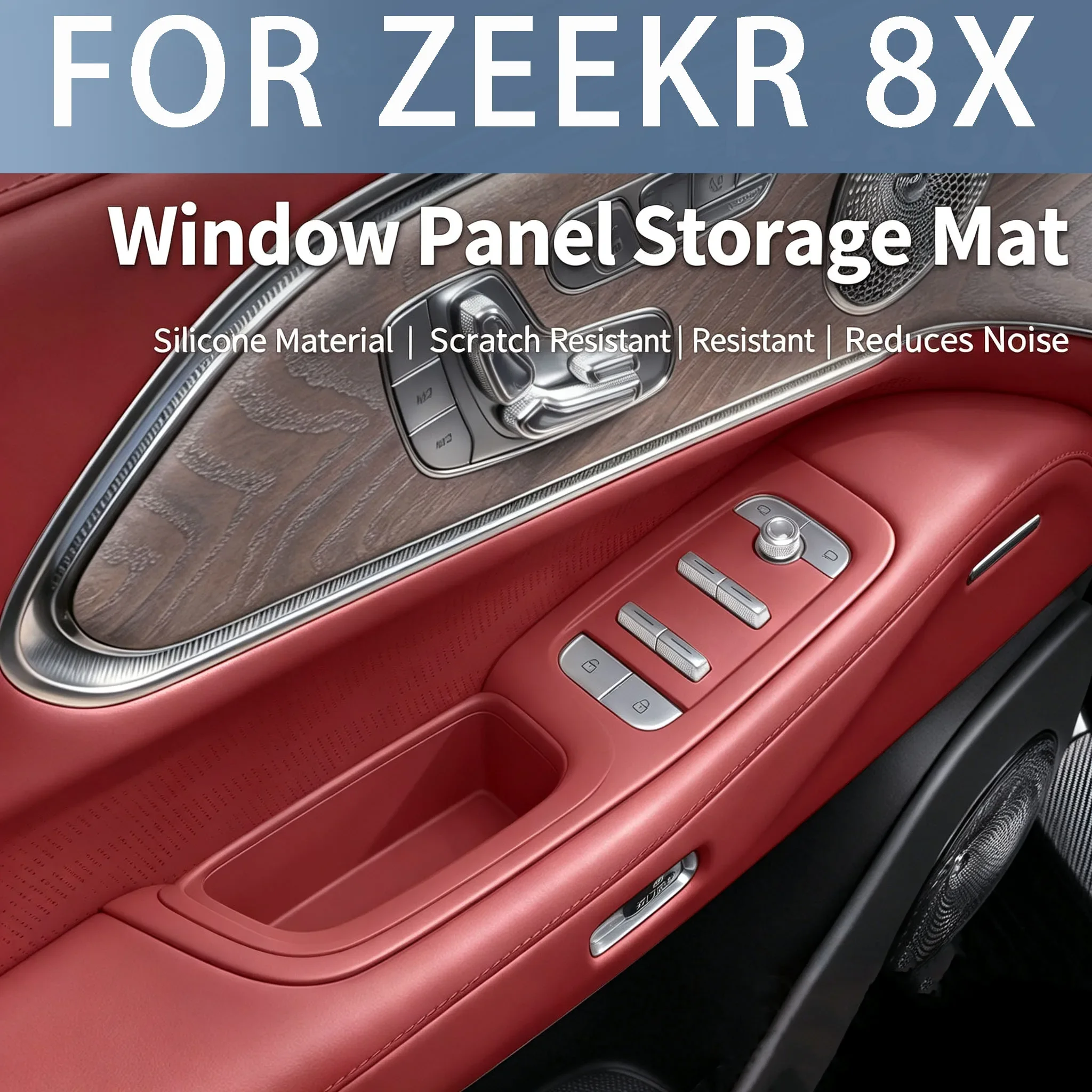 FOR ZEEKR 8X Car Door Handle Storage Box, Silicone Door Slot Storage Box, Car Modification Accessories