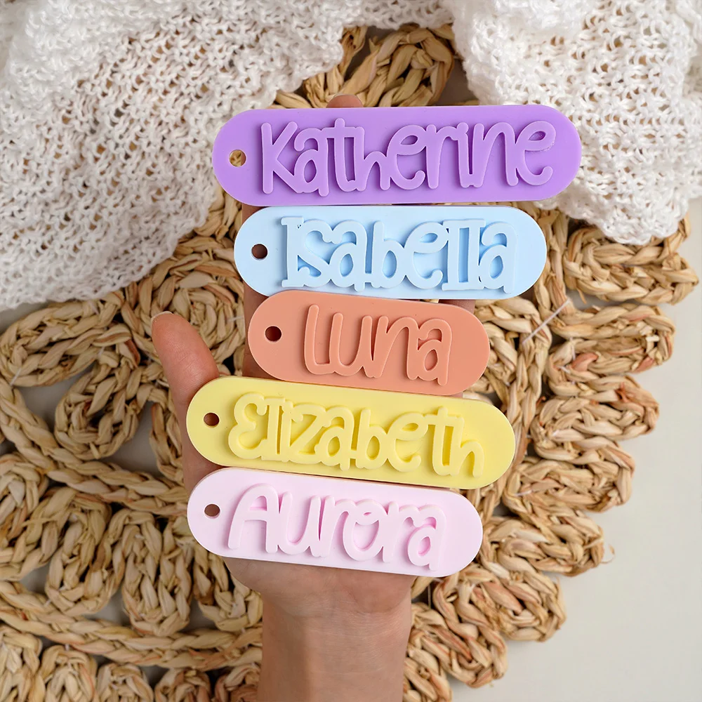 قطعة واحدة من سلسلة مفاتيح PMMA المخصصة - اسم محفور شخصي، تصميم بيضاوي، DIY، منقوش بالليزر، ملحق مثالي للاستخدام اليومي وهدية لطيفة