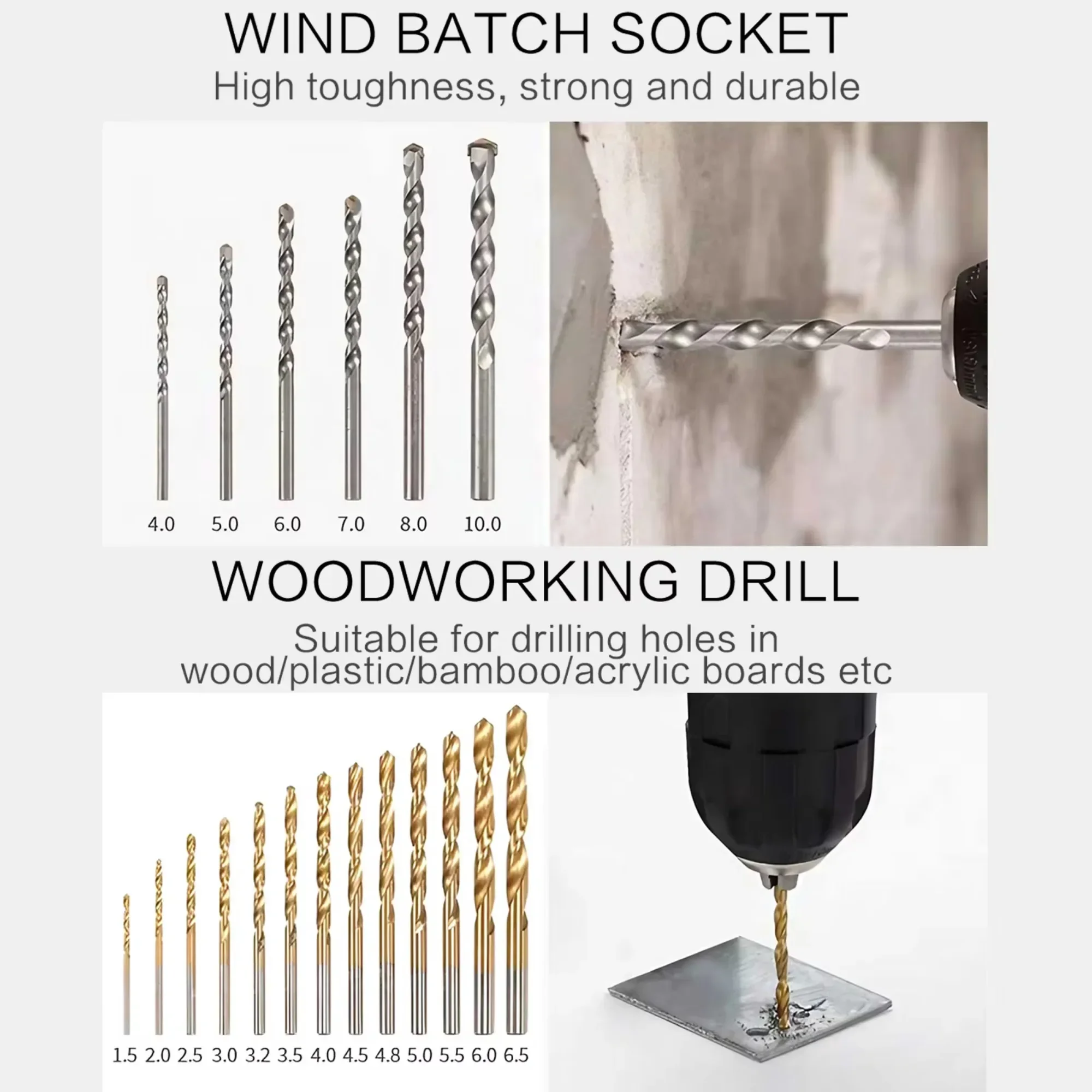 111 ชิ้นเจาะชุด Bit Twist เจาะงานไม้เครื่องมือรูเปิดตําแหน่งกลางเจาะก่อสร้างเจาะแบนเจาะ