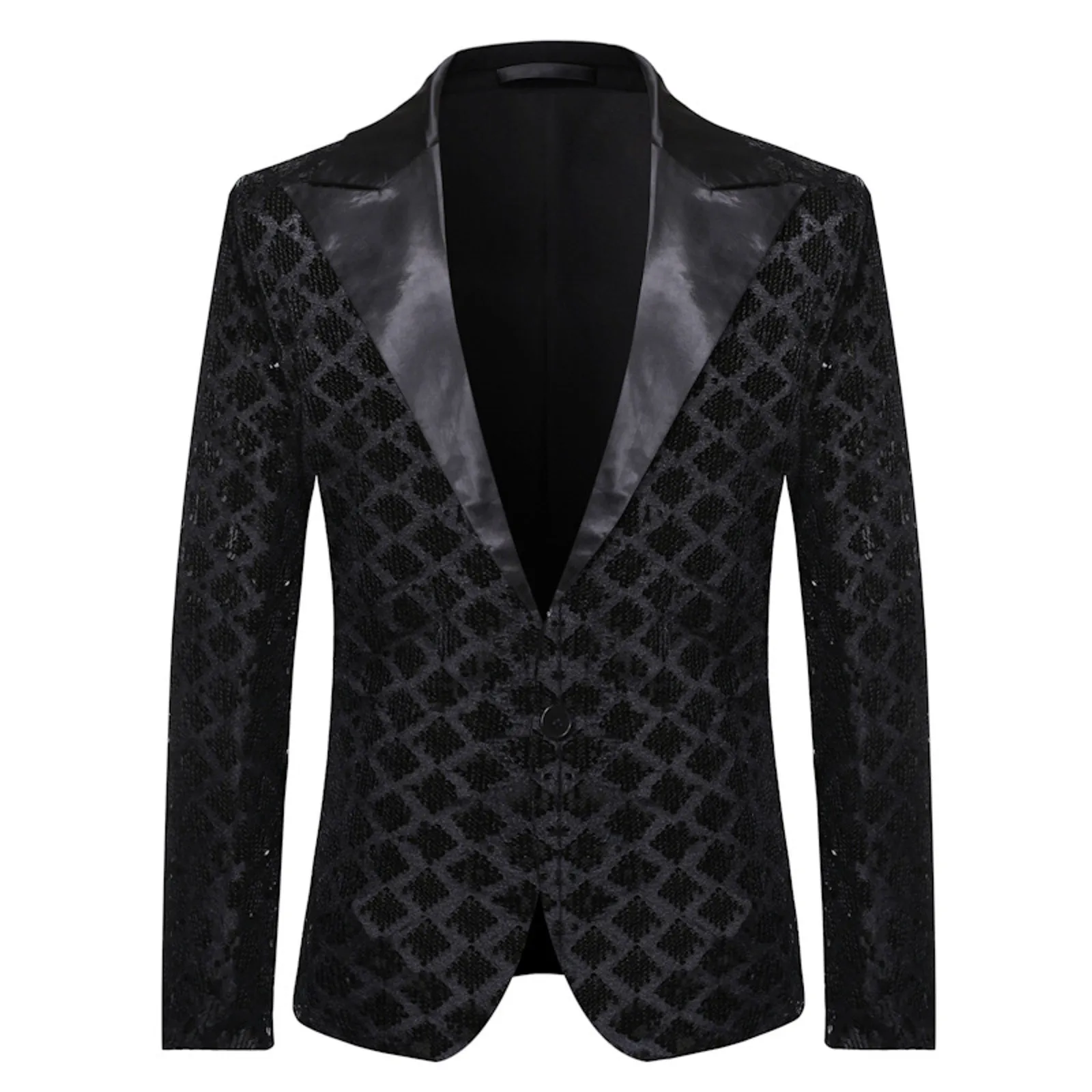 Fashion Men Luxurious Sequin Plaid Suit Jacket Gold/Silver/Blue Singer Host Stage Party Loose Dress Blazer Coats Jacket