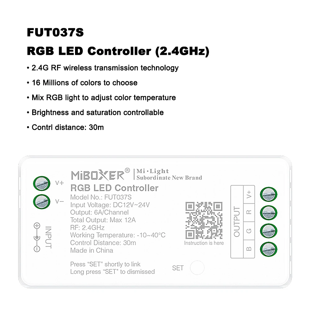 Miboxer FUT035S FUT036S FUT037S FUT038S FUT039S 2,4 GHz LED Controller Dimmer Voor Enkele/Dubbele kleur RGB RGBW RGB + CCT Strip Licht