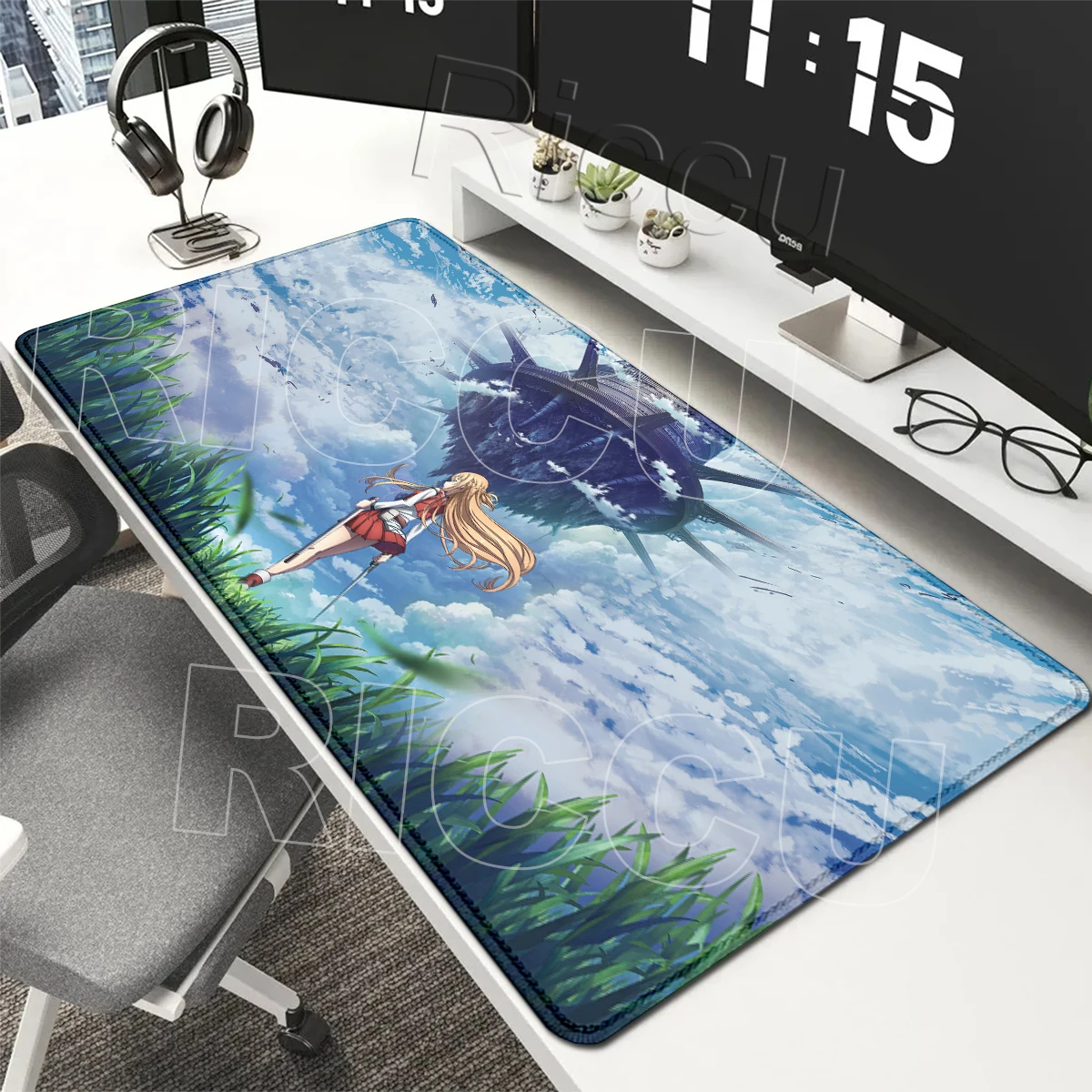 Large Rubber Desk Mats Anime S-Sword Art O-Online Carpet PC Office Accessories Rugs Washable Thickened Non-slip Base Pretty Mats