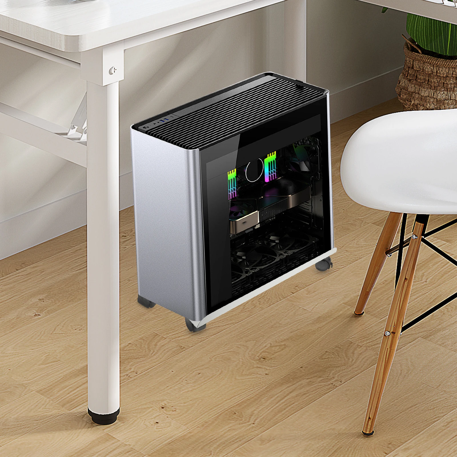 

Computer Host St Computer St for Floor Adjustable Cpu Cart Tower Holder Desktop Storage Cart PC Gaming