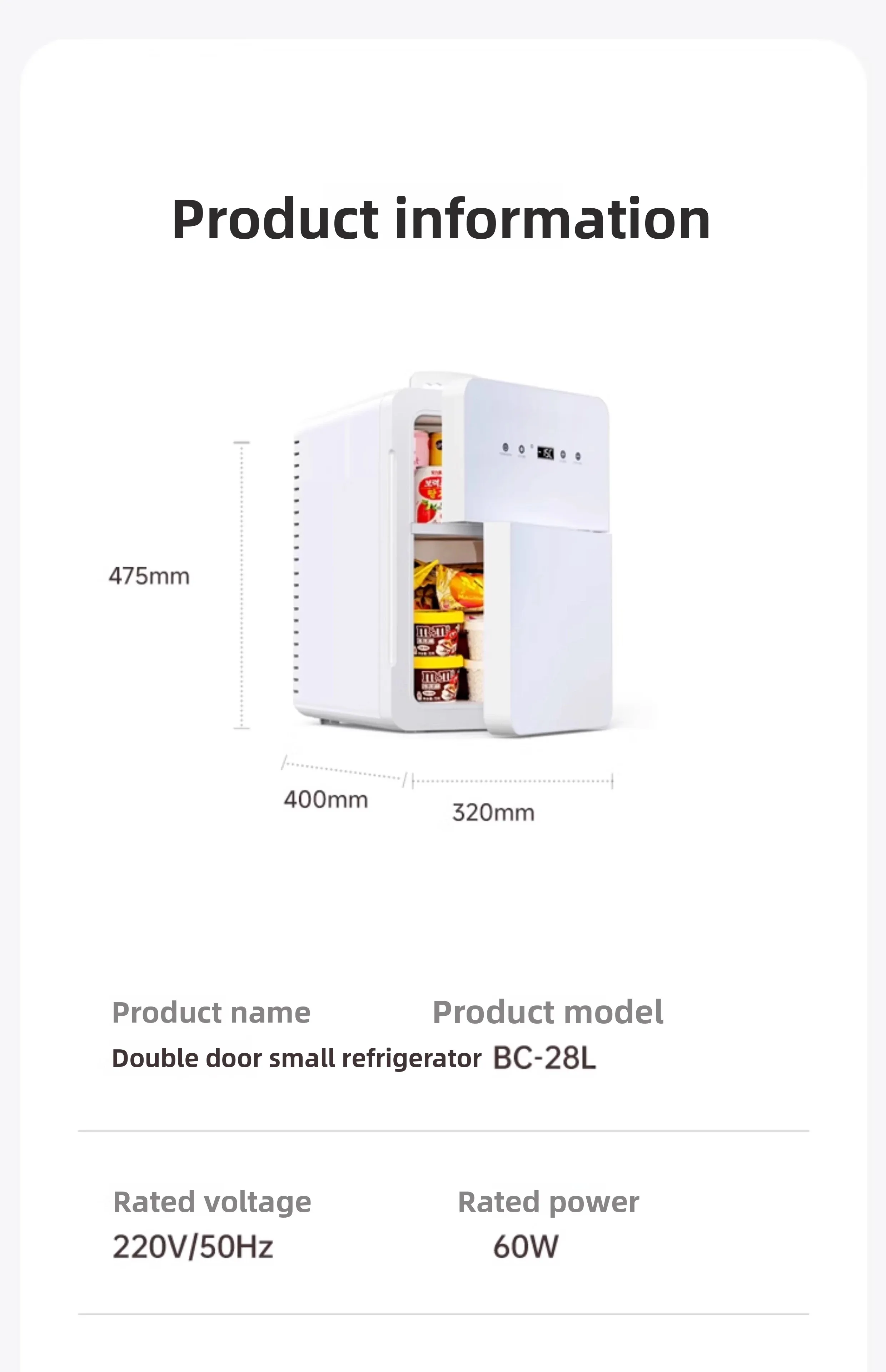 Mini small refrigerator, frozen and refrigerated, rental home, student dormitory, one-person office, breast milk small freezer