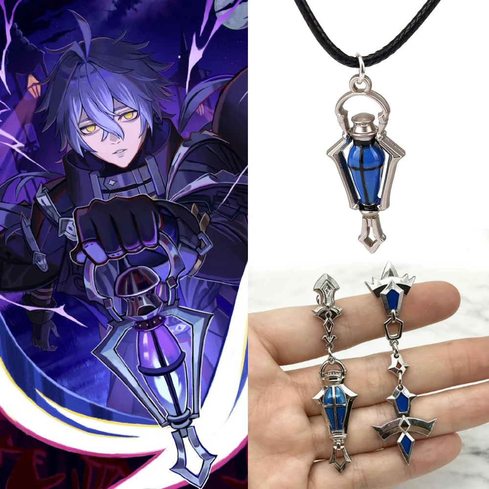 Genshin Impact Lightkeepers Flins Cosplay Pendant Anime Kyryll Chudomirovich Flins Metal DIY Necklace Backpack Gifts Halloween