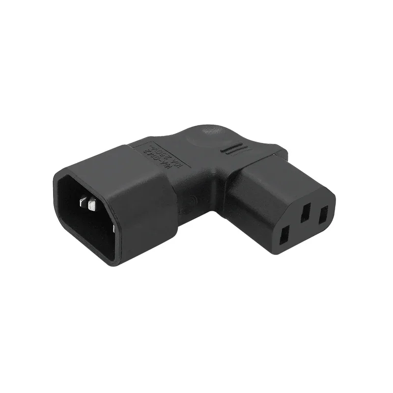 IEC 320 C14 to C13 AC Adapter IEC 320 3 pin Male to Female extend 90 Degree Down Up Left Right straight Angle AC converter