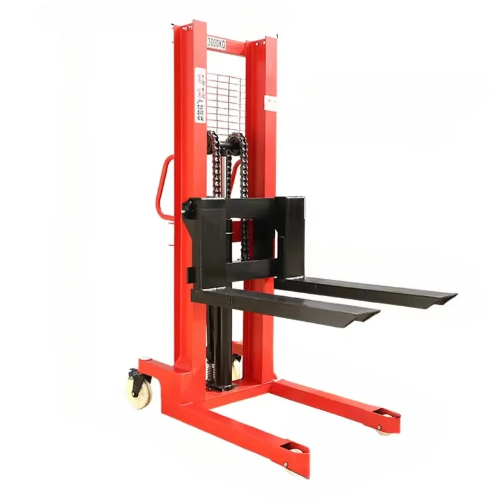 

Thickened manual lift stacker hydraulic push