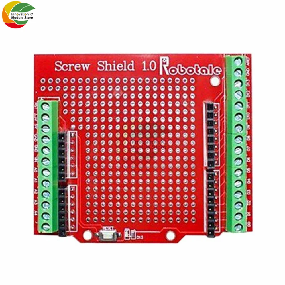 Proto Screw Shield for Arduino Open Source Reset Button D13 LED NEW For Breadboard 3.81 Terminal Double-sided PCB SMT Solder DIY