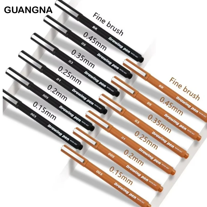 GUANGNA Waterproof Fineliner Gel Pen Art Outline Anime Design Hand Drawing Sketch Line Pen Office School Supplies Stationery