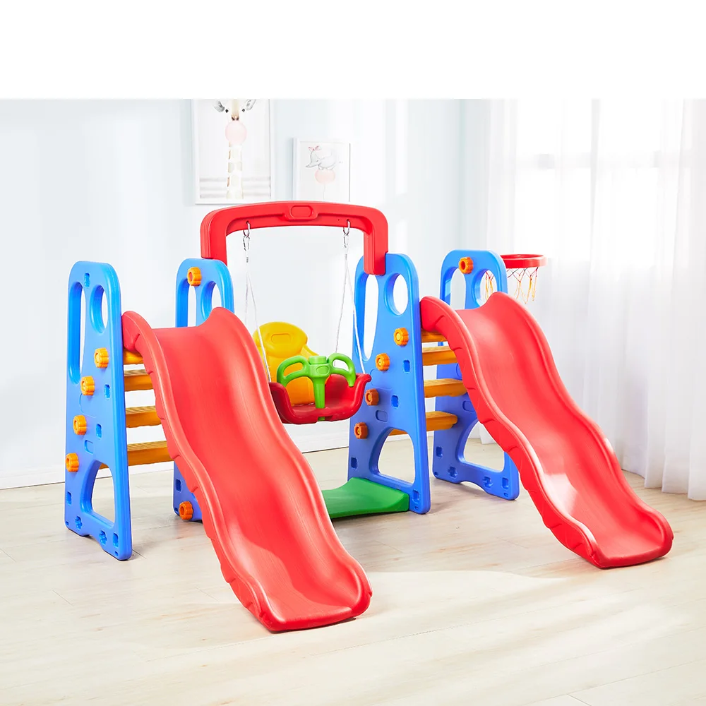 

Маленькие пластиковые качели и слайды 3 в 1, бесплатный образец, слайд-качели для детского сада с горкой для детей, для парковых мероприятий