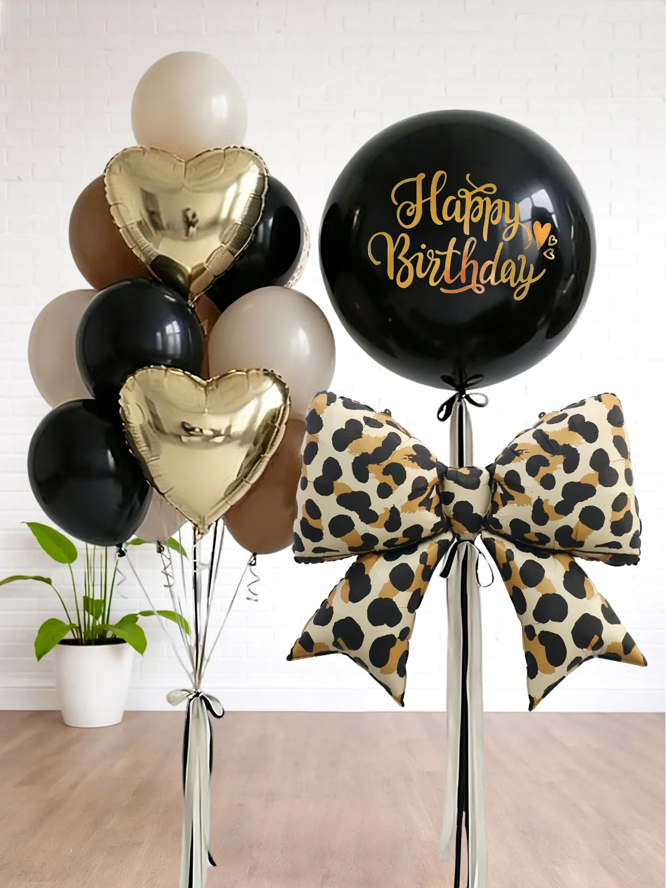 19-teiliges Set glänzender Leopardenmuster-Geburtstagsballons für Mädchenfeiern und Geburtstagspartys mit Leopardenmotiv – Detail 1