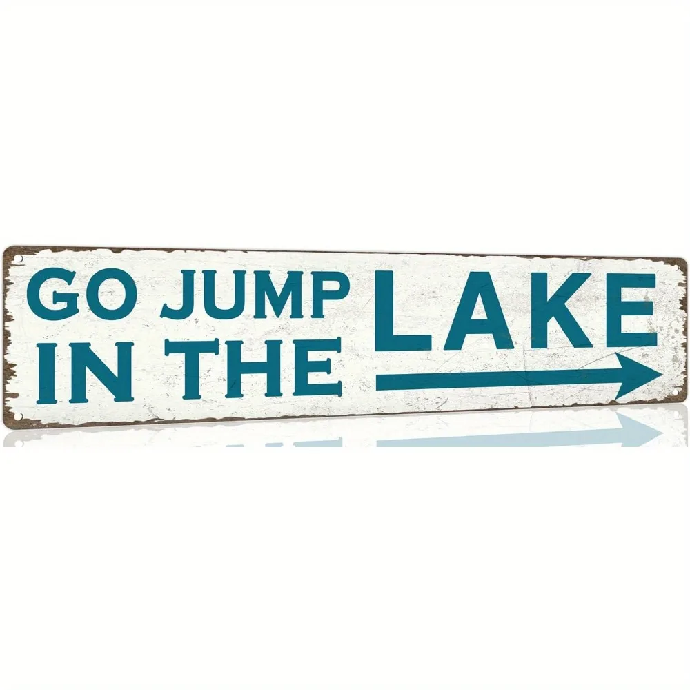 CIFbuy Scenic Lake View Aluminum Wall Art 4x16in Waterproof Tin Sign for Living Room Bedroom Kitchen Home Decor Gift