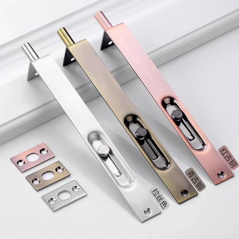 Stainless Steel Double Door Hidden Bolt Concealed Anti-Theft Insert Latch for Wooden Master Doors Secure and Discreet Door Bolt
