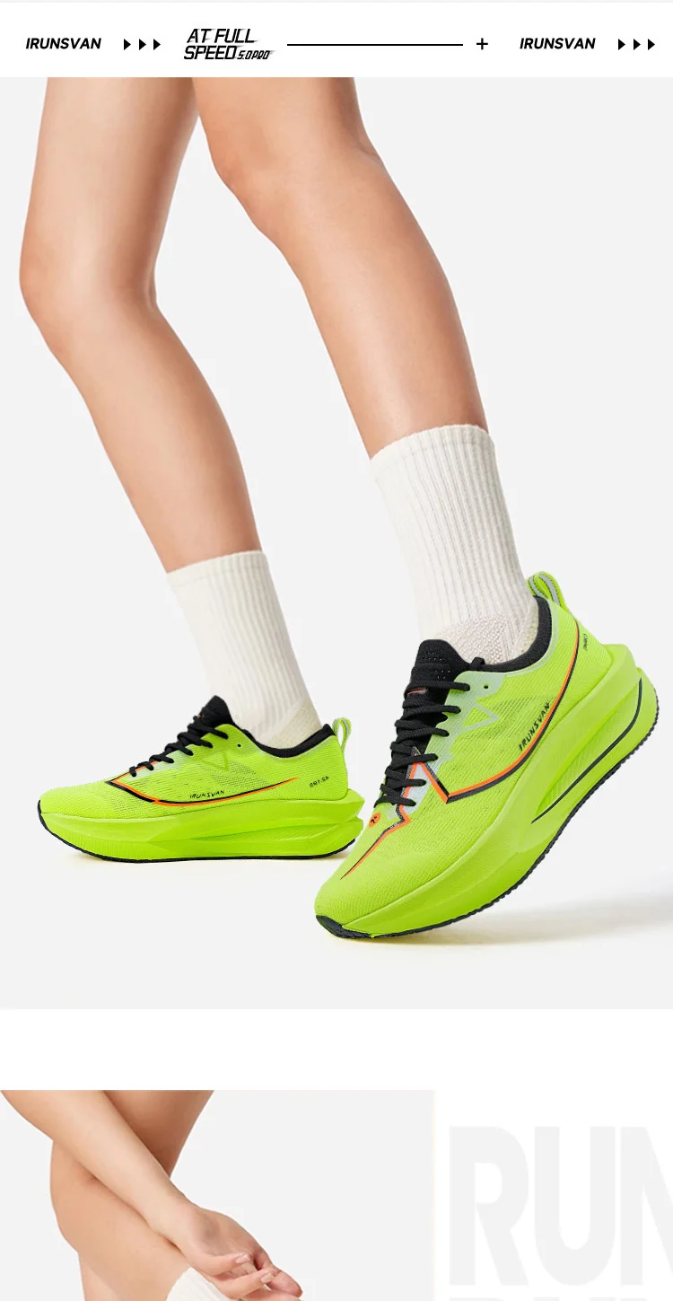 IRUNSVAN Rapid 5.0 Prro Marathon Running Shoes Carbon Plate Breathable Shock Absorbent Outdoor Sports Shoes Men's Shoes