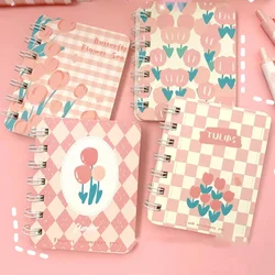 HEYEJET 1pc Random Mini Pocket Notepad Retro Floral Flower Small Notebook A7 80 Sheet Journal Stationery Scrapbooking Diary