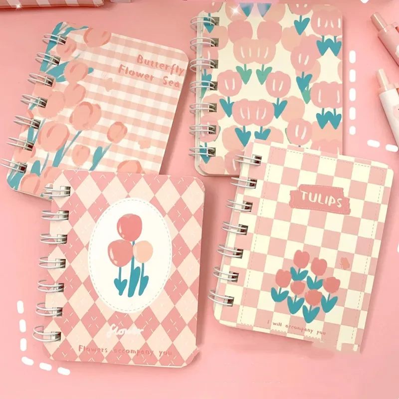 heyejet peca aleatoria mini bloco de notas de bolso retro floral flor pequeno caderno a7 80 folhas diario papelaria scrapbooking diario 01