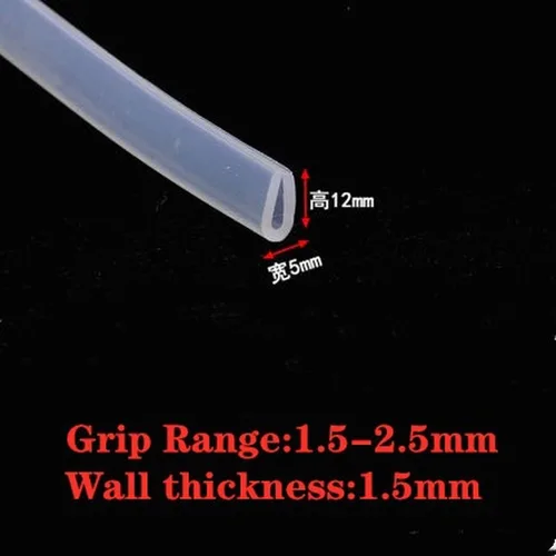Imagen 2 del producto Cinta de sellado de vidrio para puerta de ducha, protector de borde de goma de silicona, Canal en U, 2 metros