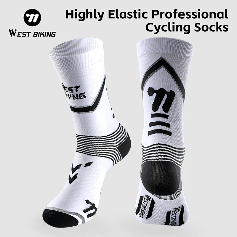 

WEST BIKING Cycling Socks High Elastic Breathable Professional Bike Socks Sweat Absorption Quick Dry Sport Socks Outdoor Gear