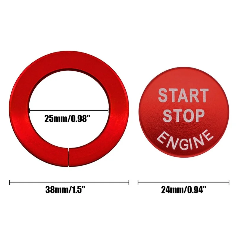 Car Styling Switch One Button Engine Start Stop Rings Covers Stickers For Nissan X-trail T32 Rogue Qashqai Murano Teana Sticker