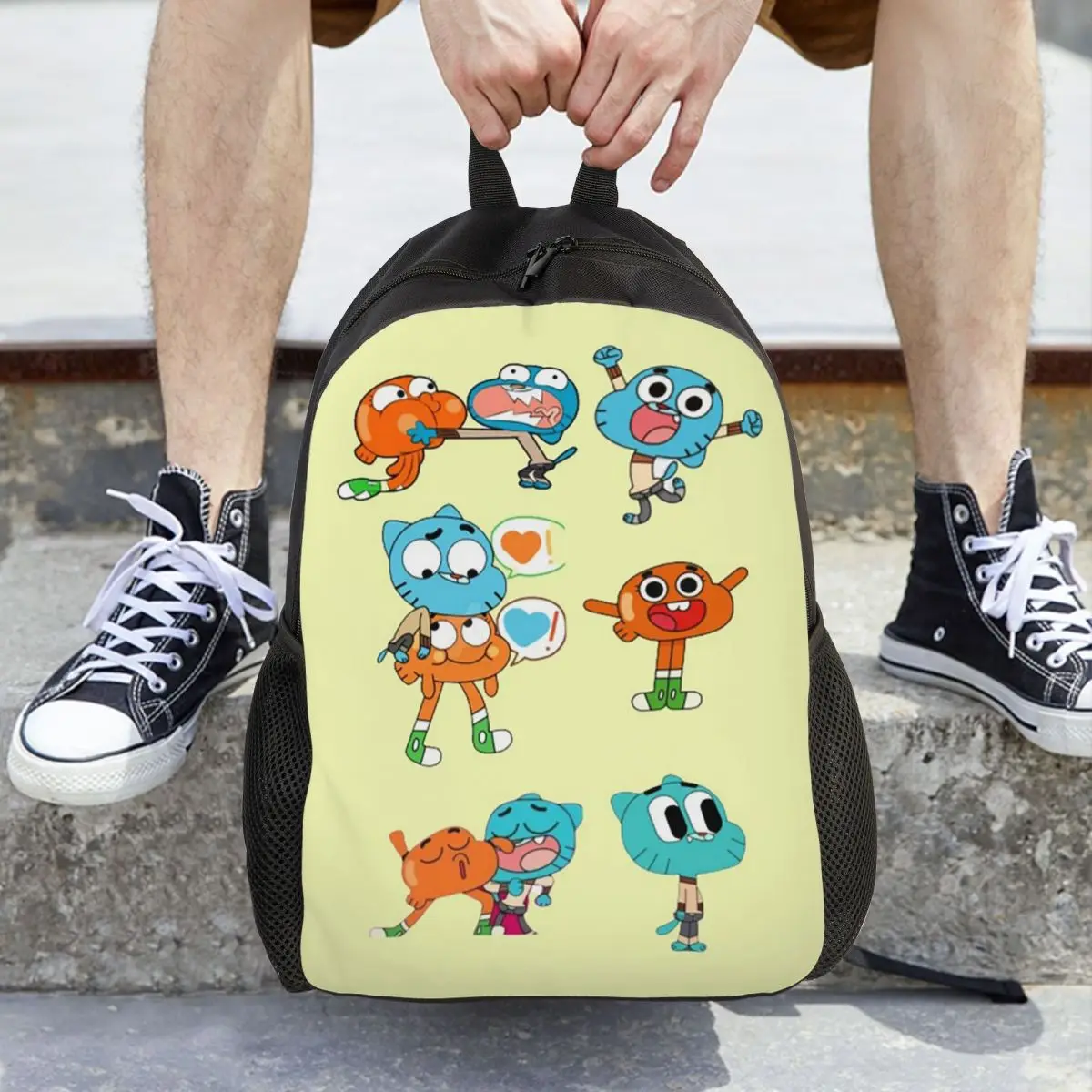 Gumball And Darwin Game The Amazing World Of Gumball Backpack Daypack Large Capacity Kids BookBag School Bag Shoulder Bags