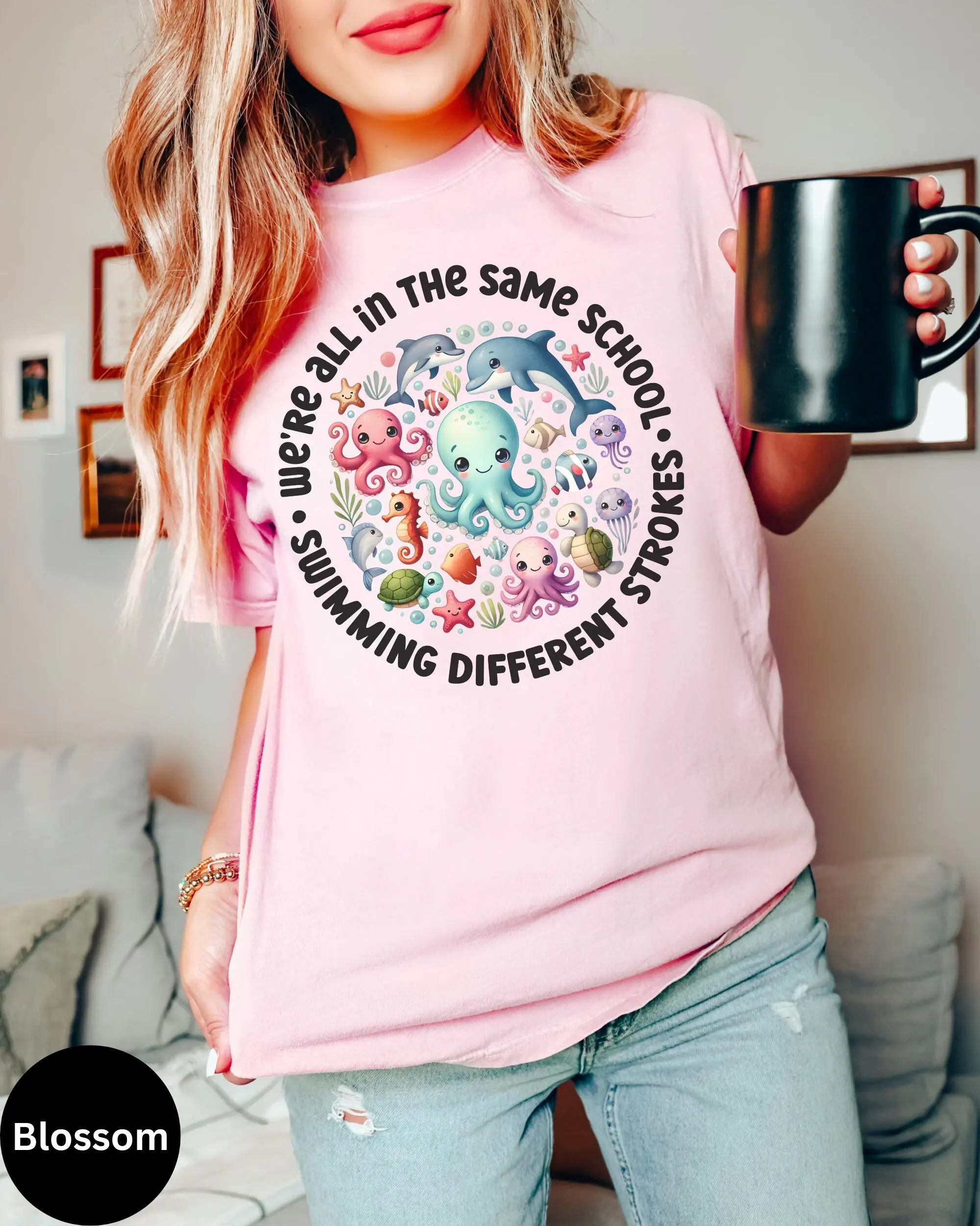 Underwater Fish School T Shirt For Teacher S First Day Back To Diversity Inclusion Sea Turtle Ocean Animal