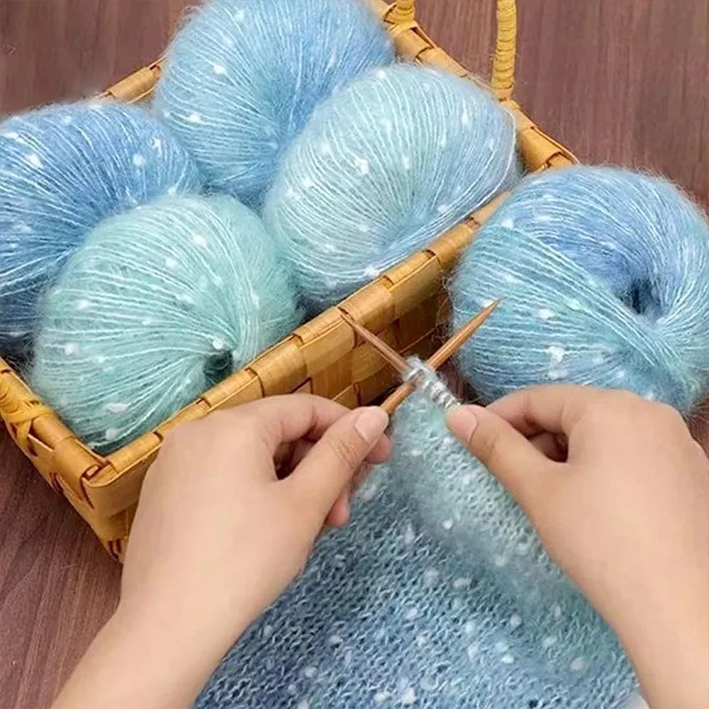 3pcs 50g/Ball Pearl Mohair Yarn DIY Hand Knitting FOR Woman Baby Thin Sweater Knit Shirt Scarf Hat Yarn Fine Snow Dot Yarn