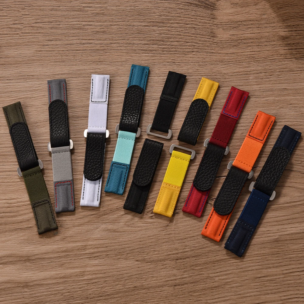 Upgraded 20mm Hook and Loop Quick Dry Watch Band Elastic Canvas Sailcloth Nylon Watch Strap for Garmin