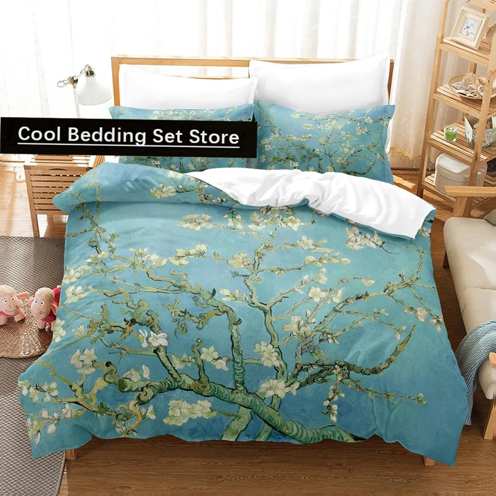 

Van Gogh Bedding Set Single Twin Full Queen King Size Bed Set Aldult Kid Bedroom Duvetcover Sets 3D retro classic 2022