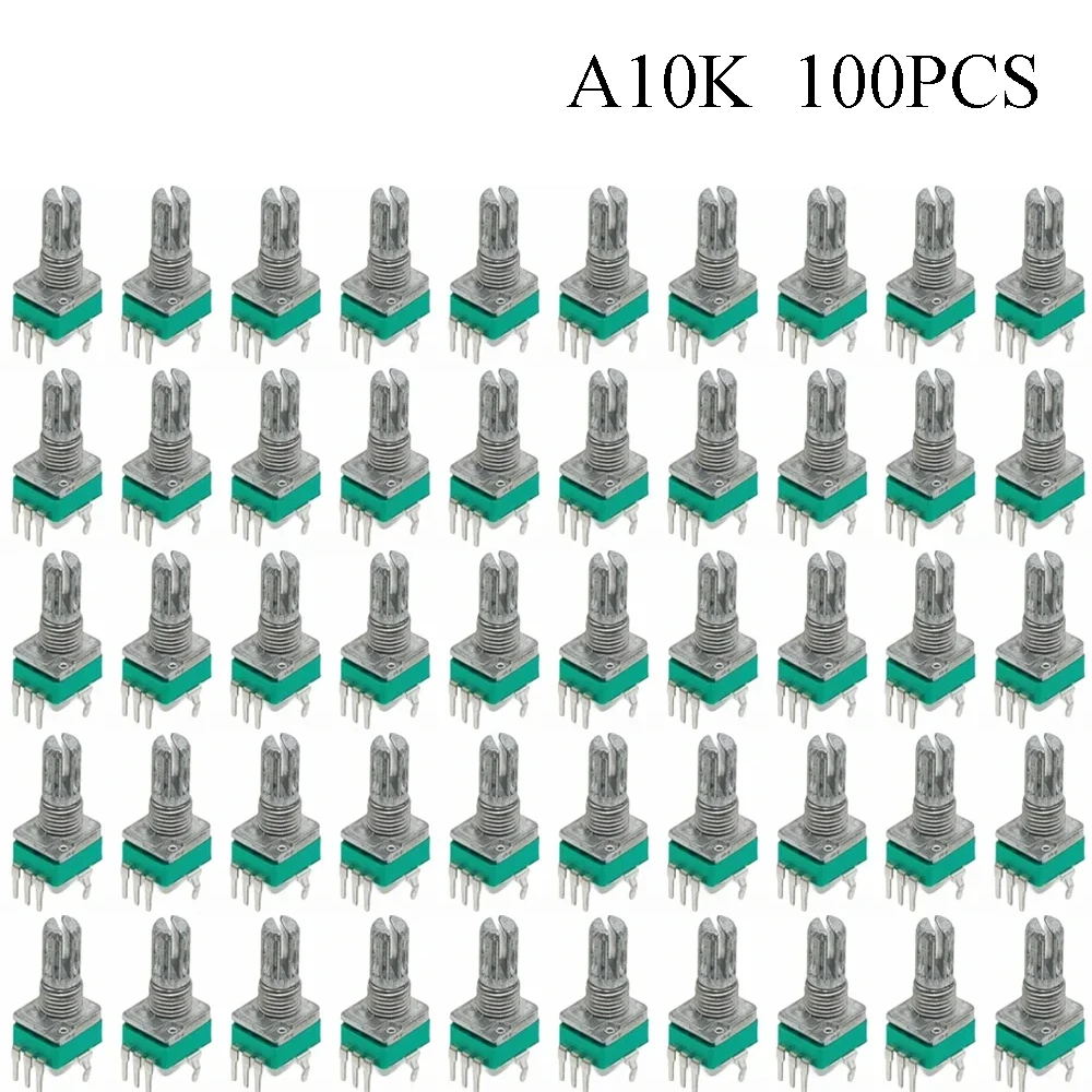 100PCS RK097 Präzision Linear Potentiometer Vertikale Single Link Schaft 15mm D achse B2K B10K B20K B50K B100K B500K B1M