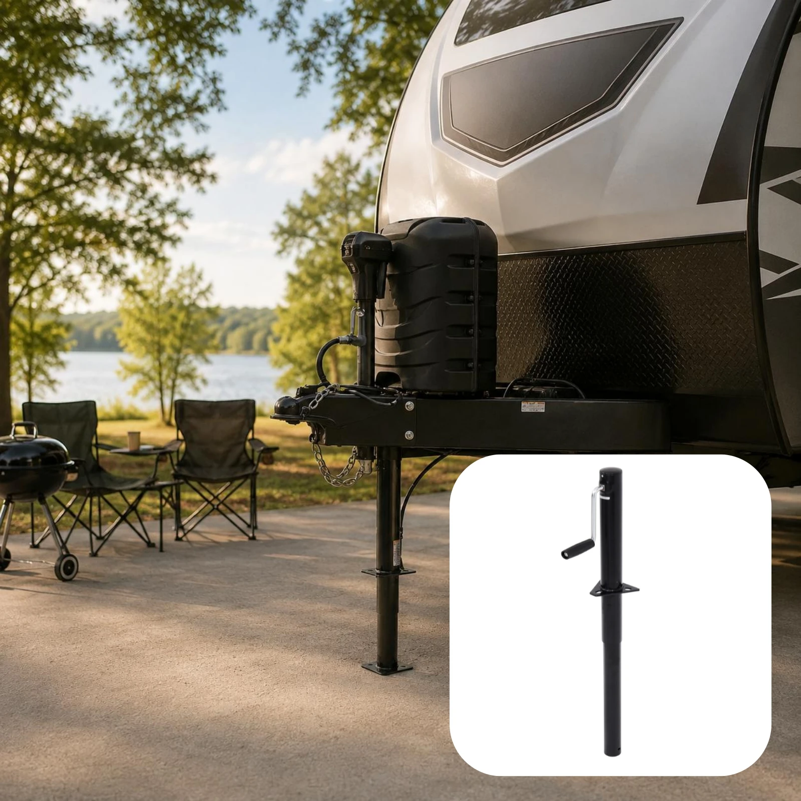 Side-Wind Vehicle Lift Stand Gear Housing Manual Crank Vehicle Lift Heavy Duty Easy Operation for Rv Owners view 6