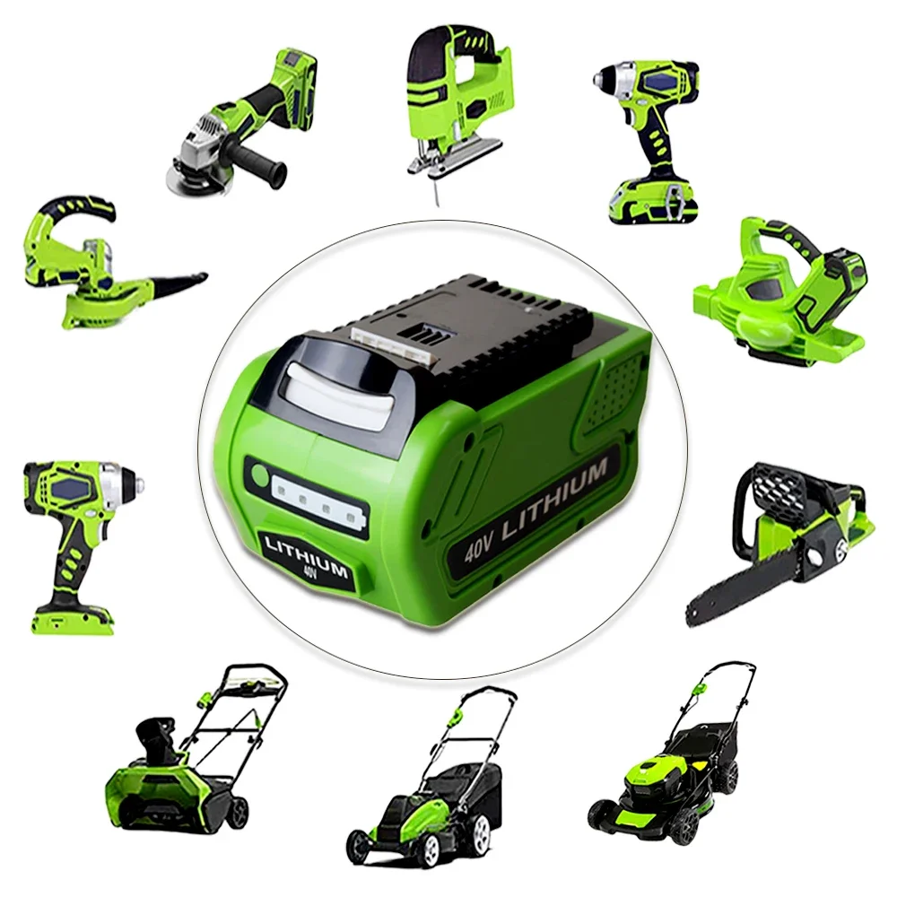 GreenWorks 전동 공구용 리튬 배터리, 40V 20J, 8000mAh, 8.0AH, 호환 29462 29472 29282G-MAX GMAX 잔디 예초기