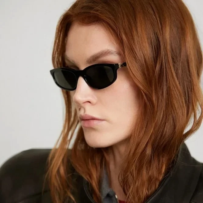2025 New Vintage Cat Eye Sunglasses Women UV400 Narrow Frame Retro Chic Shades Fashion Sun Glasses Female Gift image 5