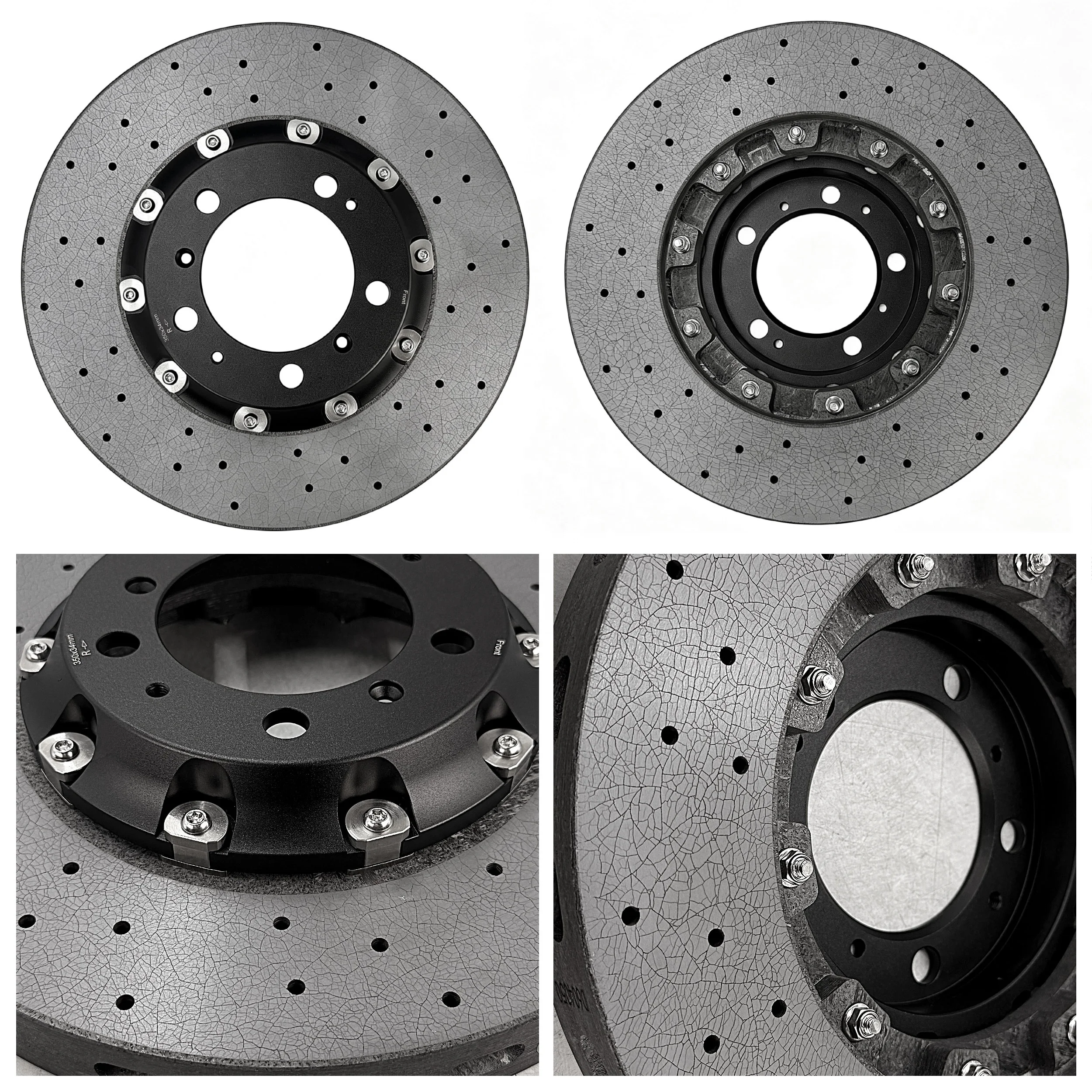 High Performance Carbon Ceramic Brake Disc Kit Front 350x34 Rear 350x28 Full Set For Porsche For 911